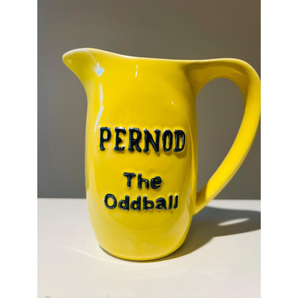 Vintage 1960s Pernod The Oddball Pitcher | Yellow Ceramic Barware